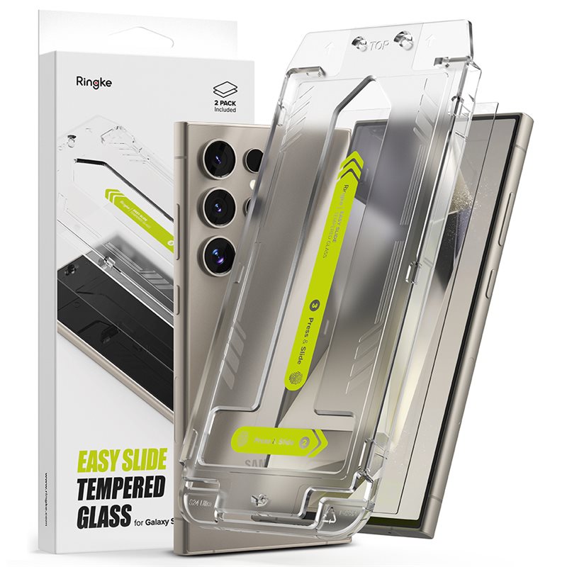 Ringke Samsung Galaxy S24 Ultra Skärmskydd i glas med monteringsram (2-pack)