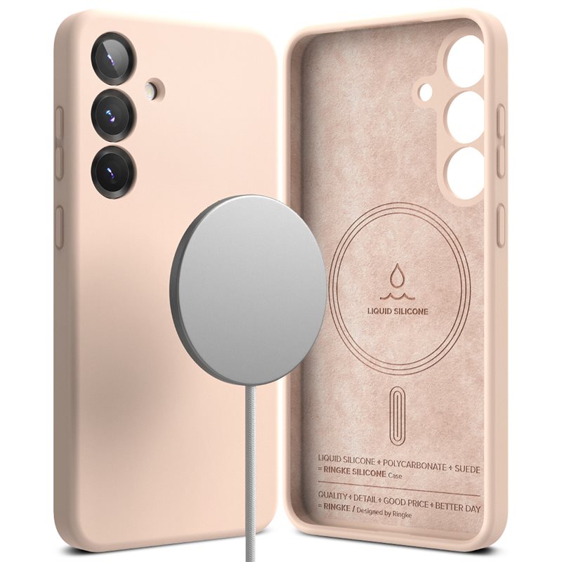 Ringke Samsung Galaxy S25 Plus MagSafe silikonskal, Pink Sand