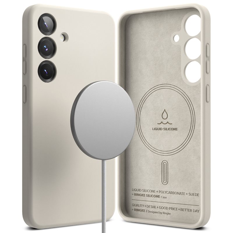 Ringke Samsung Galaxy S25 MagSafe silikonskal, Stone