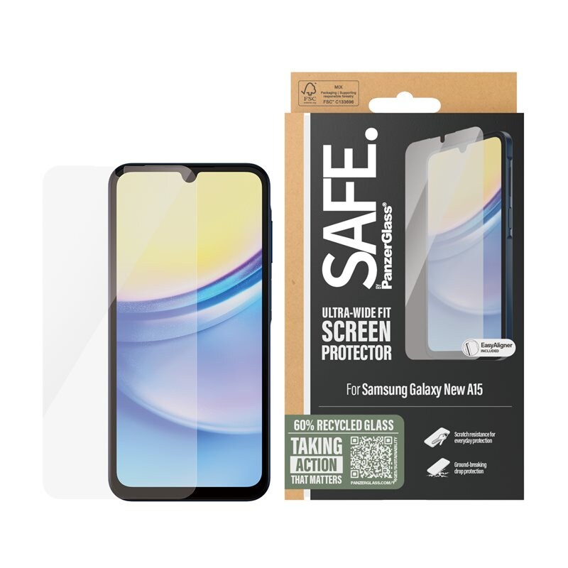 SAFE. by PanzerGlass Samsung Galaxy A16 Skärmskydd i glas med installationsram - Ultra Wide Fit