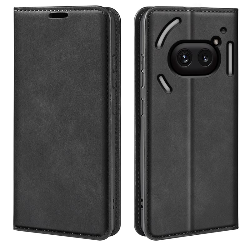Nothing Phone 2a Slimmat fodral med kortfack, Svart - Plånboksfodral i slimmad design