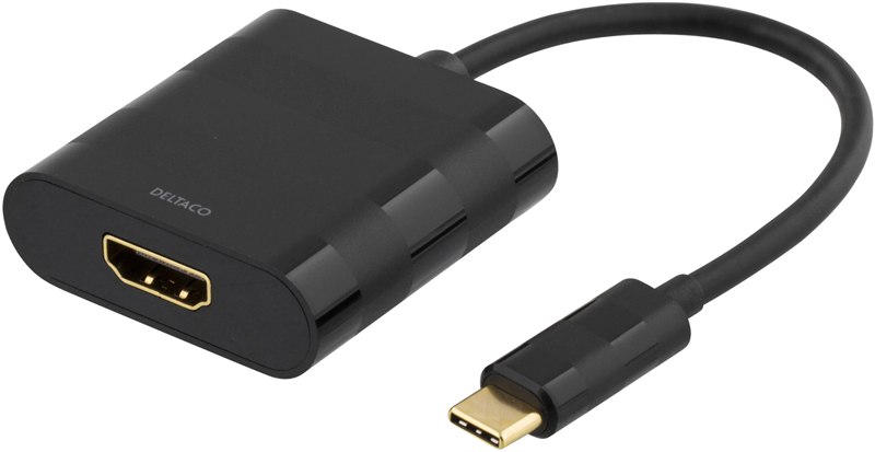 Deltaco USB-C till HDMI adapter 4K UHD, svart