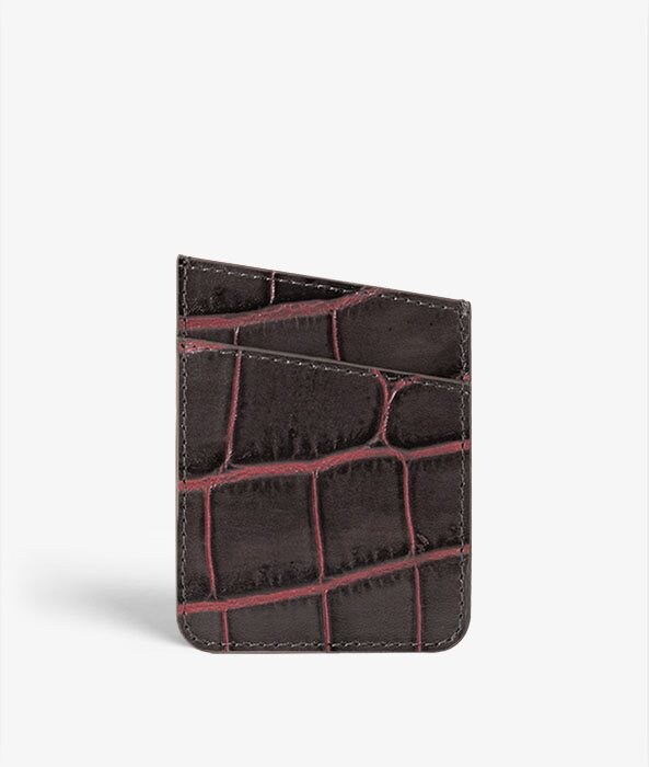 The Case Factory Korthållare, Crocodile Taupe/Pink