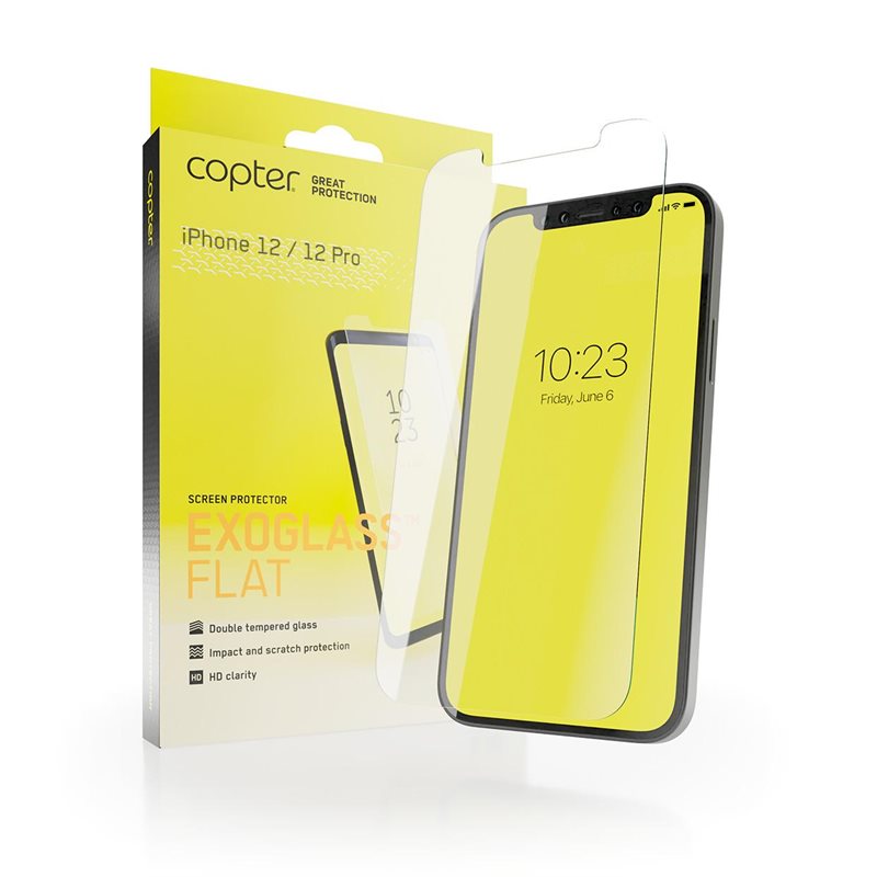 Copter iPhone 12/iPhone 12 Pro Skärmskydd i Härdat glas - Exoglass - Skärmskydd i glas med enkel installation