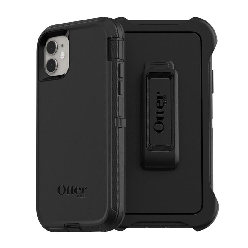 Otterbox iPhone 11 Defender - Robust mobilskal med hög skyddsfaktor, svart - Skal med extremt stötskydd. Hölster med bältesklämma ingår