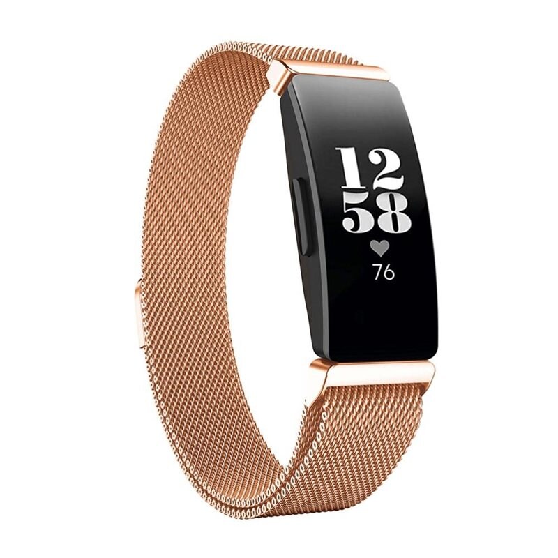 Fitbit Inspire/Inspire HR/Inspire 2 Armband Milanese Loop, Roséguld - Lyxigt armband med magnetisk stängning - Rostfritt stål