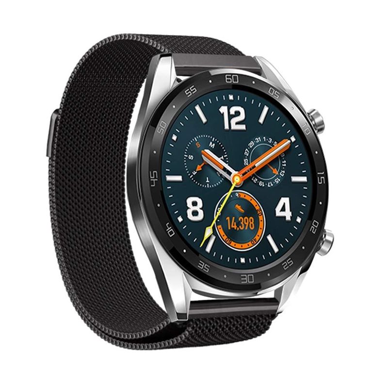Huawei Watch GT 2 46mm/Watch GT 2e/Watch GT Armband Milanese Loop, Svart - Lyxigt armband med magnetisk stängning - Rostfritt stål