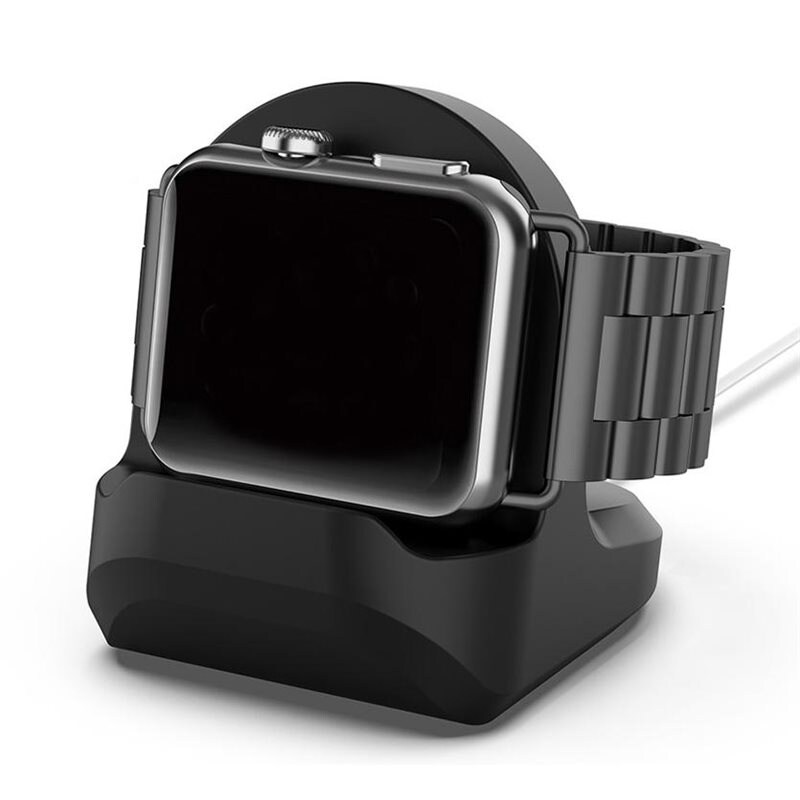Apple Watch Bordsställ i silikon, svart - Praktisk hållare till din klocka - Perfekt tillbehör