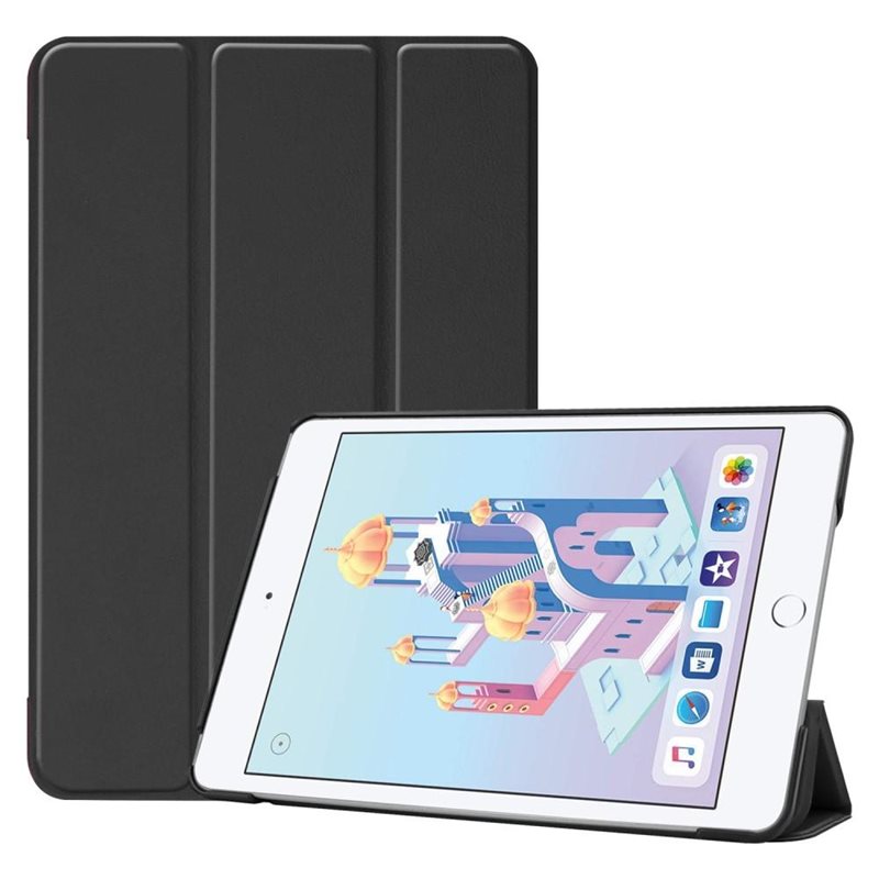 Apple iPad Mini 5th Gen (2019) Tri-Fold Fodral, Svart - Skyddande fodral med stödfunktion