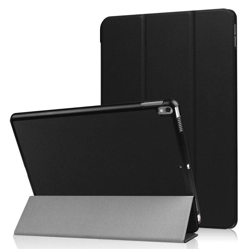 Apple iPad Pro 10.5 2nd Gen (2017) Tri-Fold Fodral, Svart - Skyddande fodral med stödfunktion