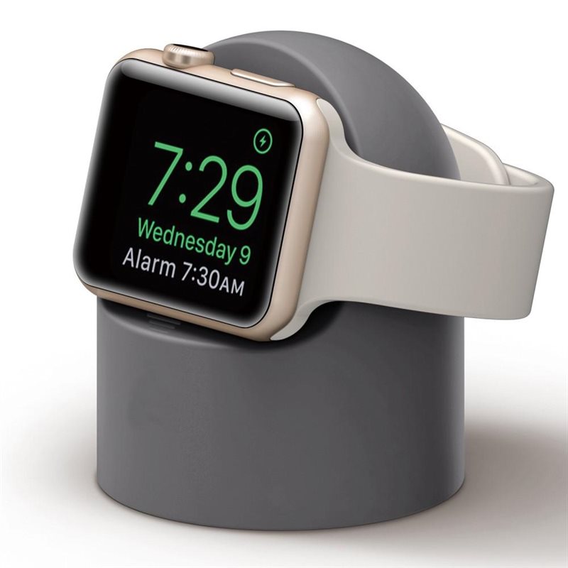 Apple Watch Laddningsställ i silikon, grå - Praktiskt ställ