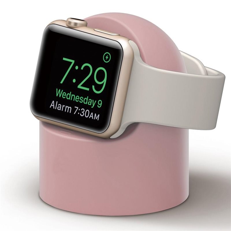 Apple Watch Laddningsställ i silikon, rosa - Praktiskt ställ
