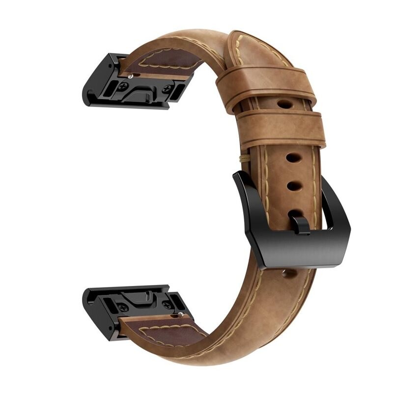 Garmin Tactix 8 51mm Armband i äkta läder, Brun - Snyggt armband i läder