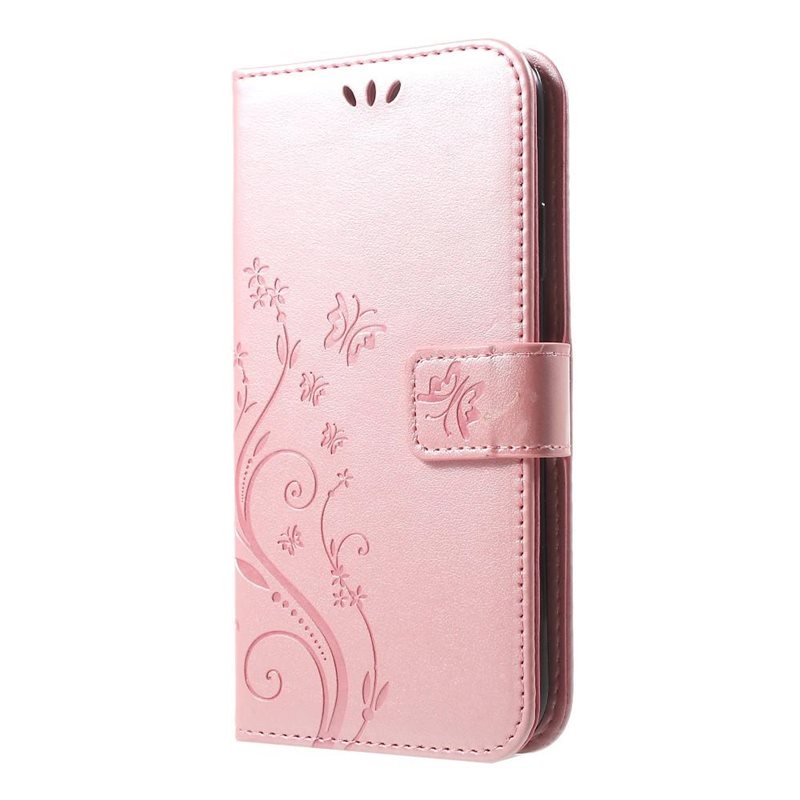 iPhone Xr Mobilfodral med fjärilar, Roséguld - Fint plånboksfodral med mönster