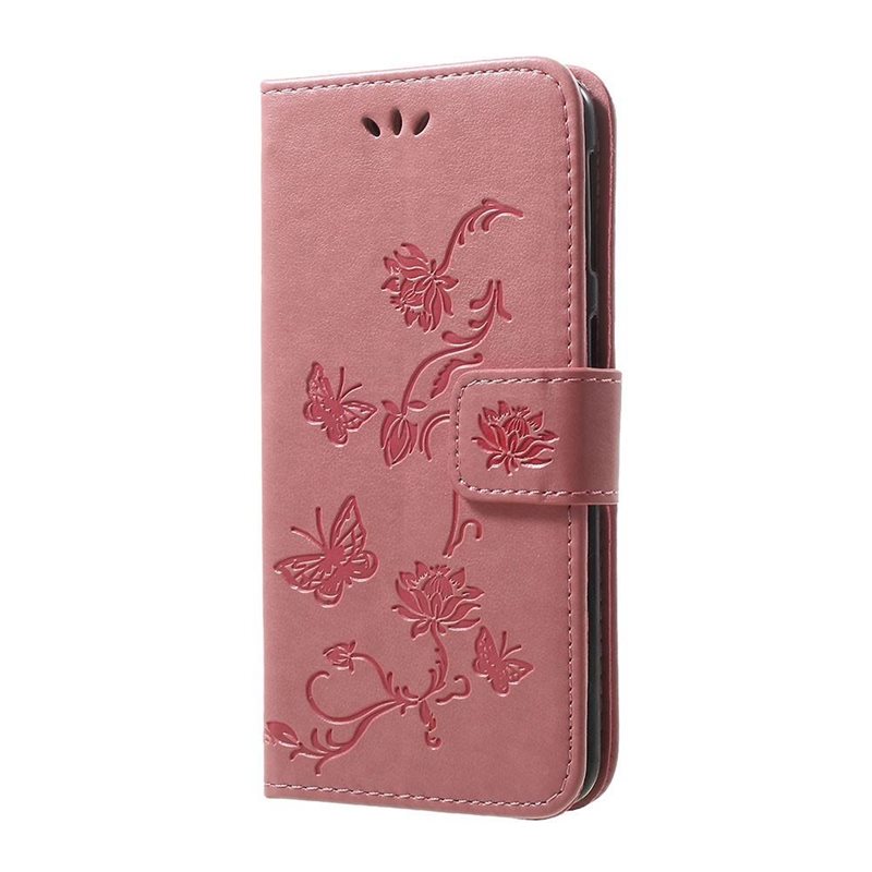 Samsung Galaxy A20e Mobilfodral med fjärilar, Rosa - Fint plånboksfodral med mönster