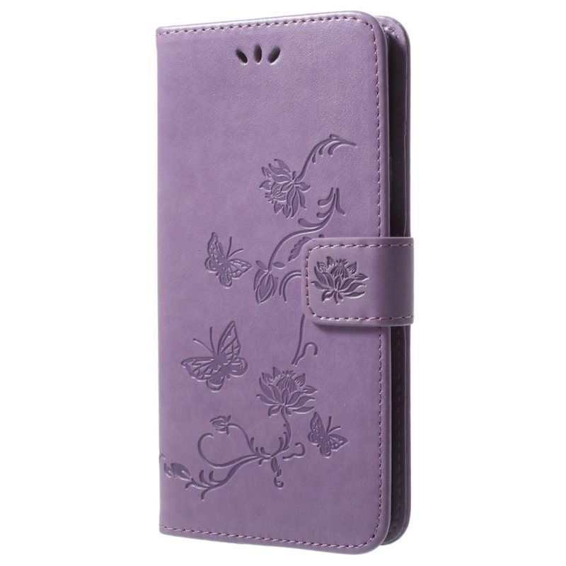 Samsung Galaxy S9 Plus Mobilfodral med fjärilar, Lila - Fint plånboksfodral med mönster