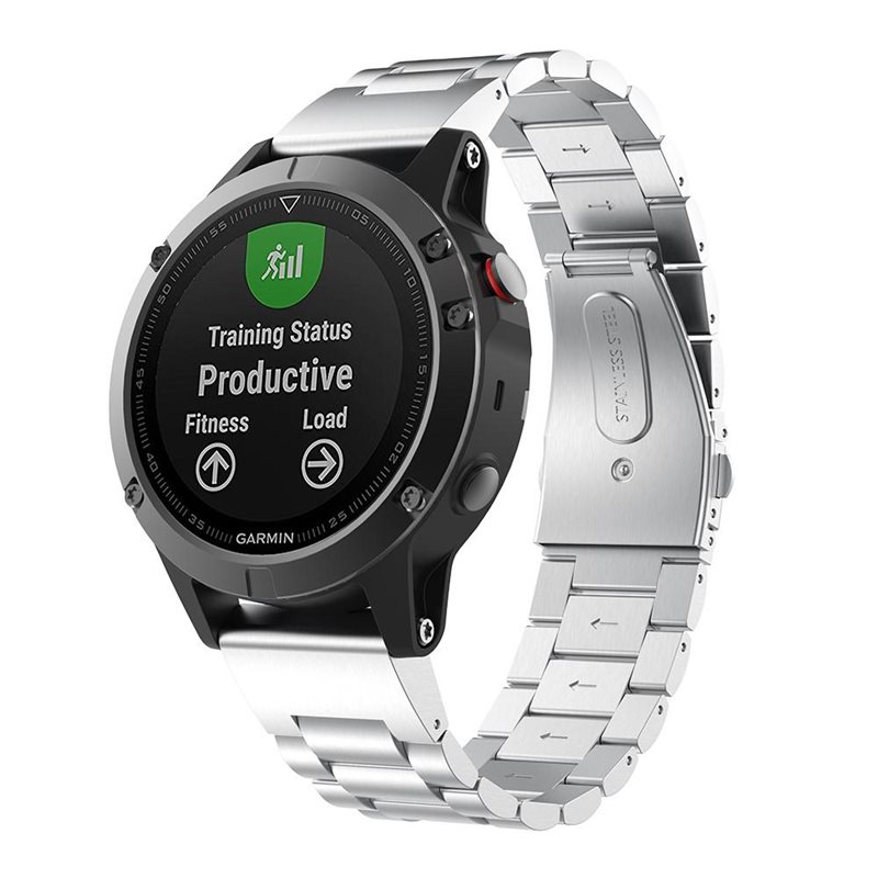 Garmin Forerunner 965 Stilrent länkarmband i metall, Silver - Armband i lyxig och stilren design