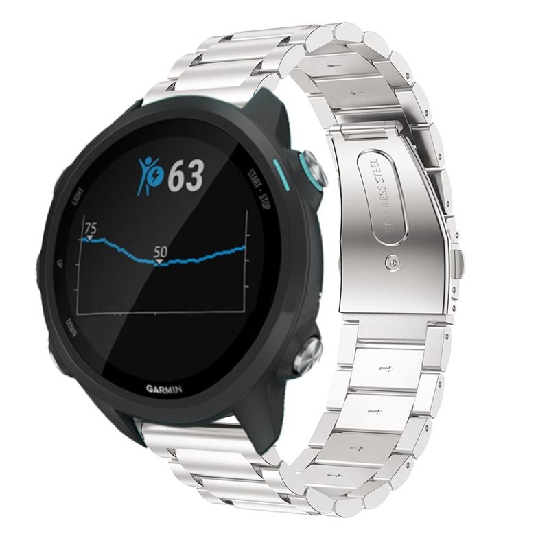 Garmin Forerunner 245 Stilrent länkarmband i metall, Silver - Armband i lyxig och stilren design
