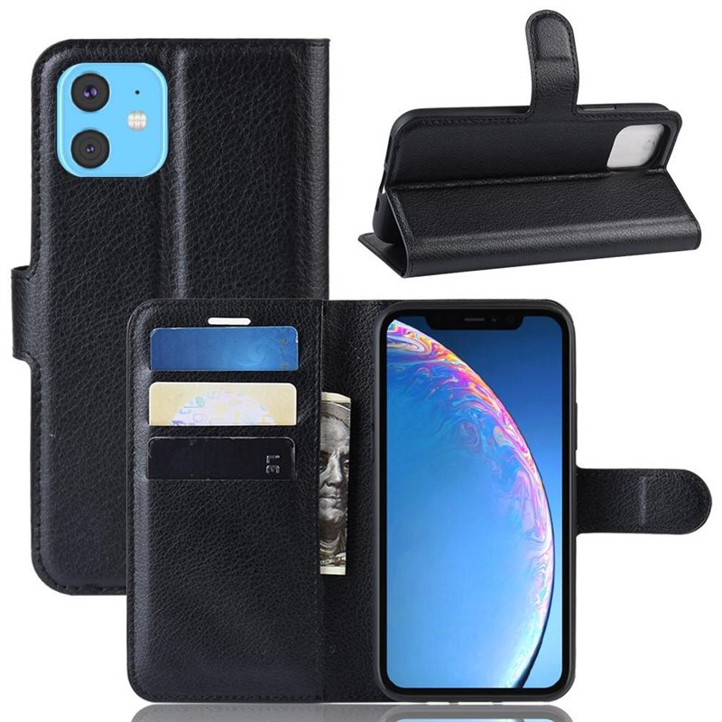 iPhone 11 Enkelt mobilfodral, Svart - Praktiskt plånboksfodral med plats för sedlar och kort