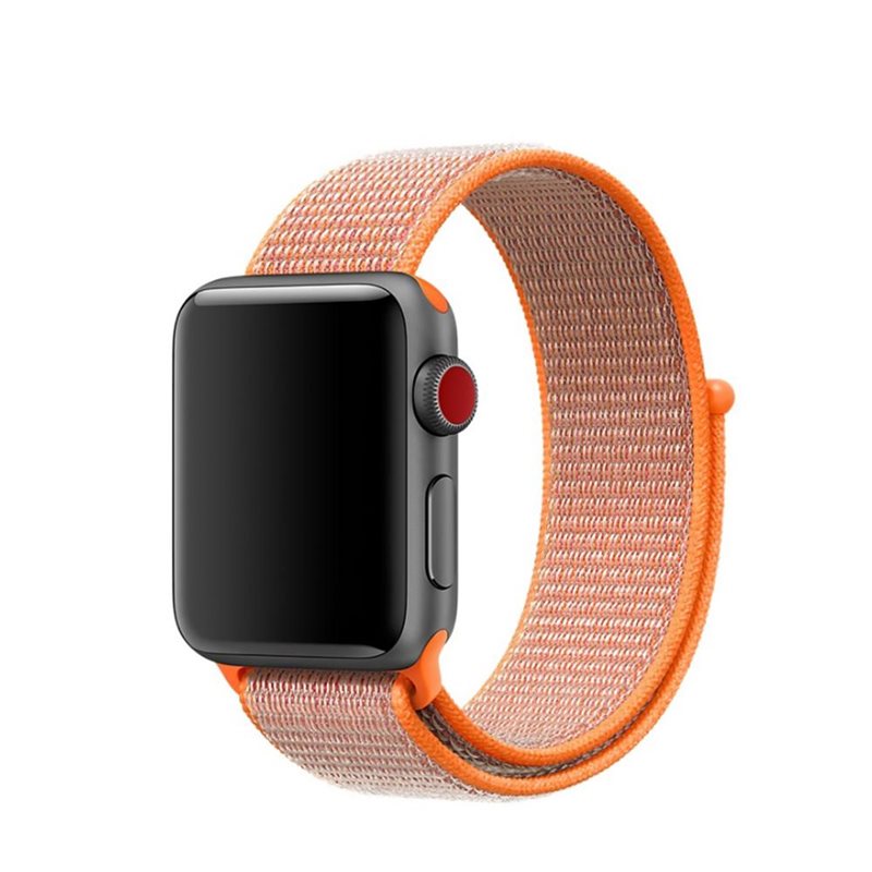 Apple Watch Series 1-3 42mm Armband i nylon, Orange - Armband i skön och ventilerande nylon