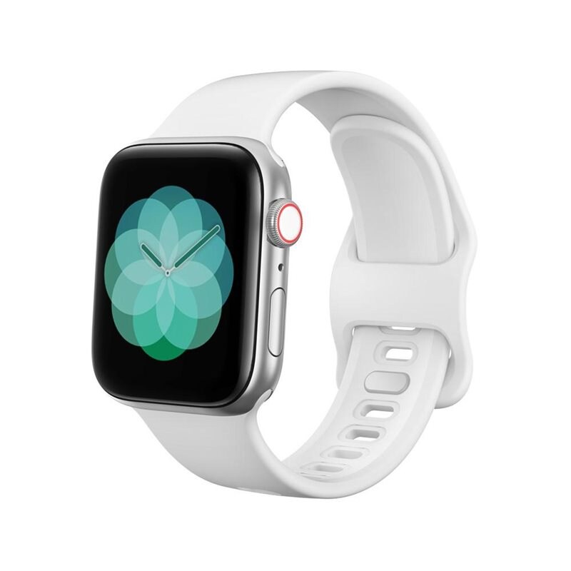 Apple Watch Series 10 42mm Armband i silikon, Vit - Sportigt armband perfekt för träningen
