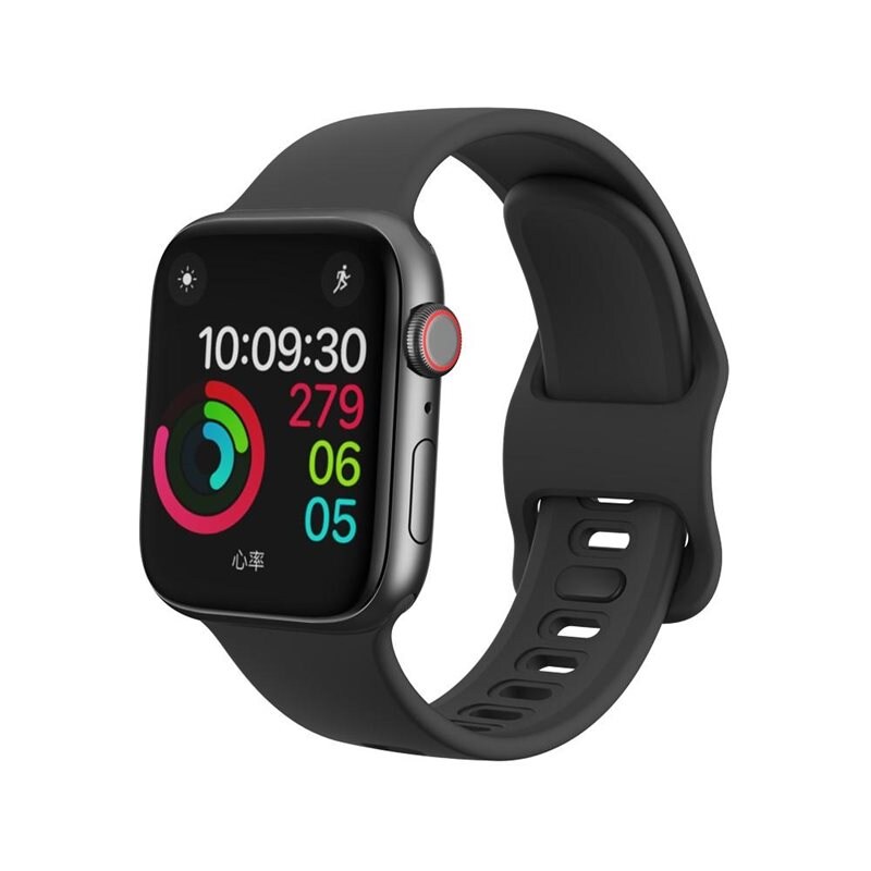 Apple Watch SE 44mm Armband i silikon, Svart - Sportigt armband perfekt för träningen