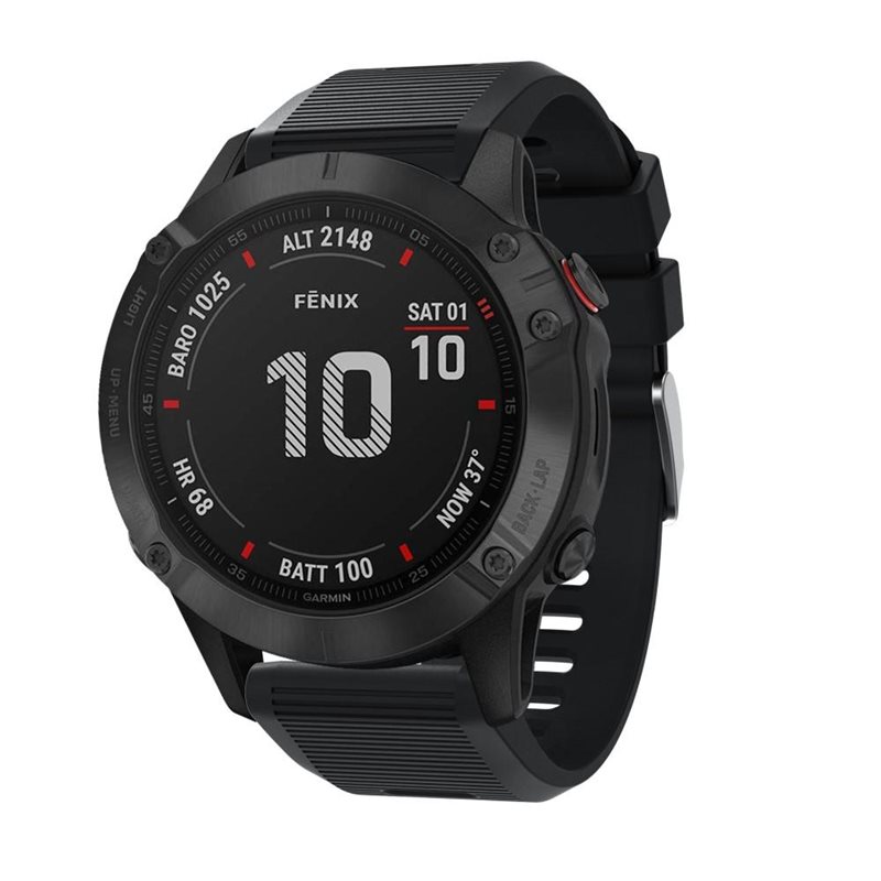 Garmin Fenix 7X Pro Armband i silikon, Svart - Sportigt armband perfekt för träningen