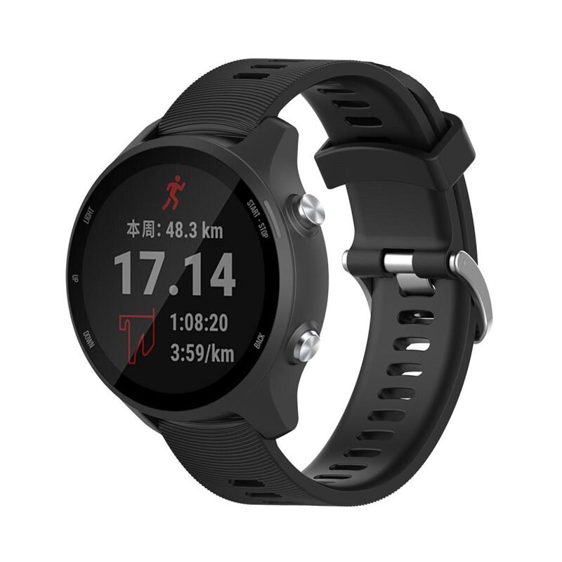 Garmin Forerunner 245 Armband i silikon, Svart - Sportigt armband perfekt för träningen