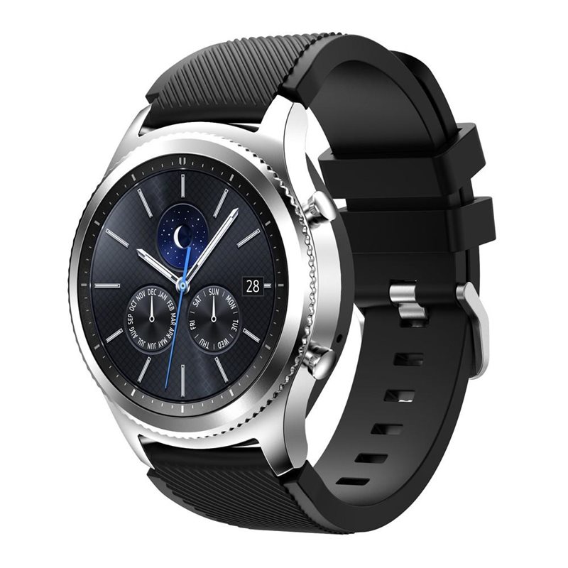 Samsung Gear S3 Frontier Armband i silikon, Svart - Sportigt armband perfekt för träningen