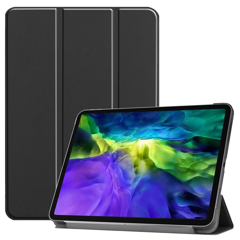 Apple iPad Pro 11 2nd Gen (2020) Tri-Fold Fodral, Svart - Skyddande fodral med stödfunktion