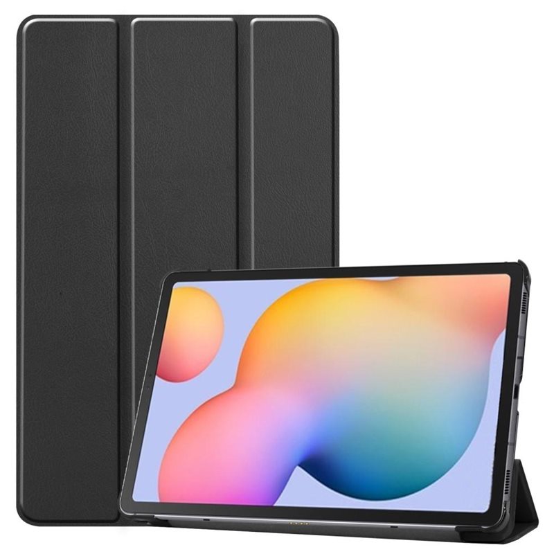 Samsung Galaxy Tab S6 Lite Tri-Fold Fodral, Svart - Skyddande fodral med stödfunktion