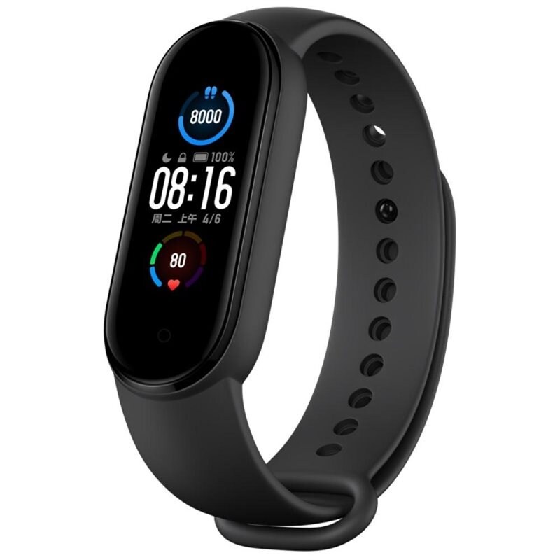 Xiaomi Mi Band 5/6 Armband i silikon, svart - Sportigt armband perfekt för träningen