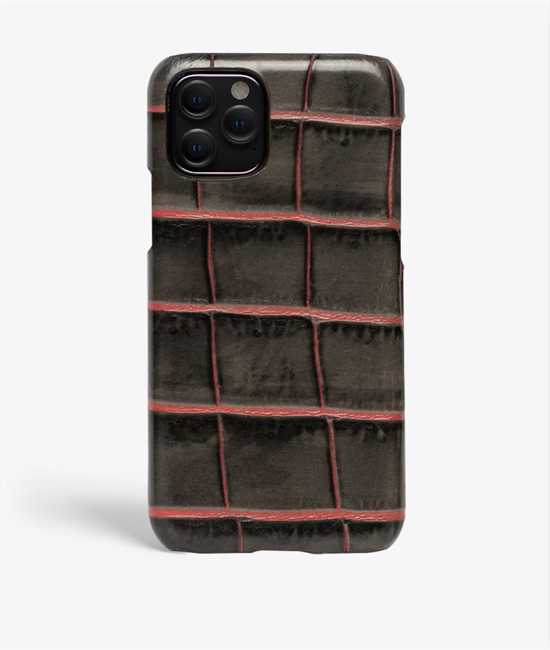 The Case Factory iPhone 11 Pro Skal Croco Taupe/Pink