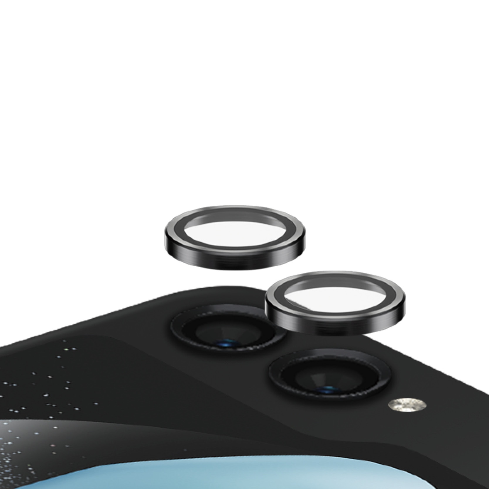Samsung Galaxy Z Flip 5 Hoops linsskydd med aluminiumram, svart