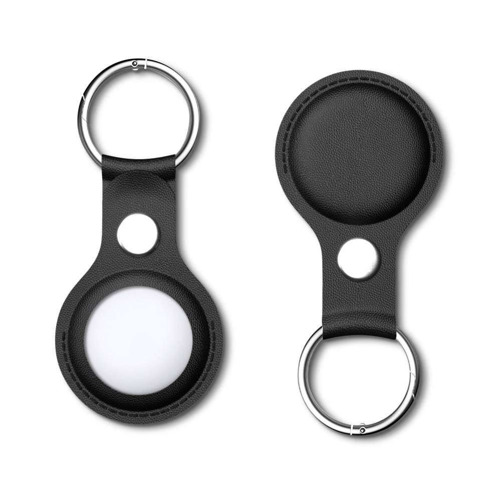 Apple AirTag Läderskal med nyckelring, svart