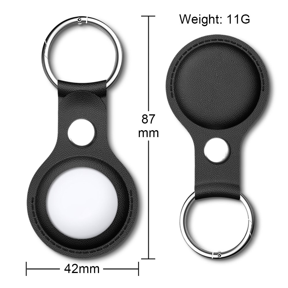 Apple AirTag Läderskal med nyckelring, svart