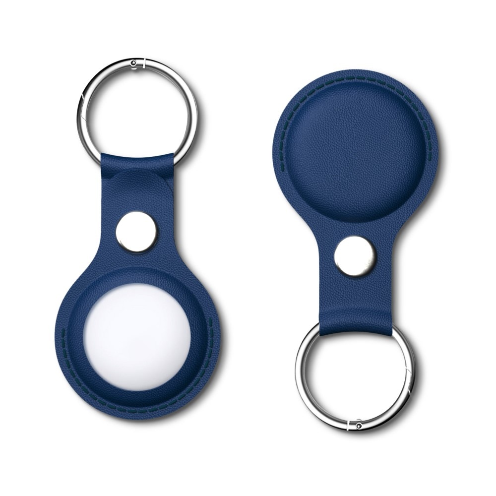 Apple AirTag Läderskal med nyckelring, blå