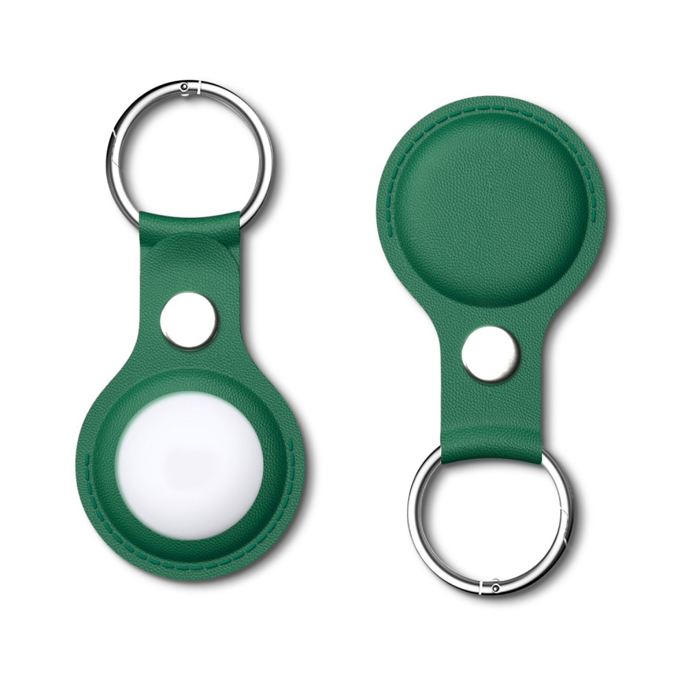 Apple AirTag Läderskal med nyckelring, grön