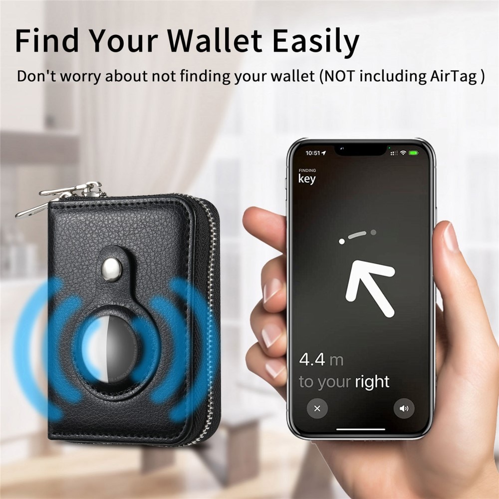 Apple AirTag RFID-plånbok, svart