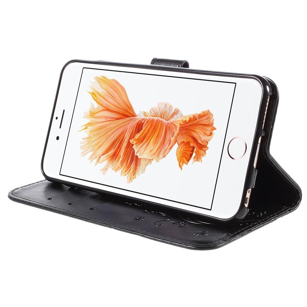 iPhone 6/6S Mobilfodral med fjärilar, Svart