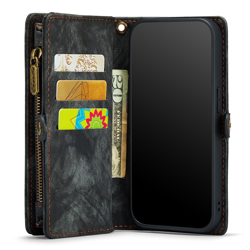 iPhone 11 Pro Max Rymligt plånboksfodral med många kortfack, grå