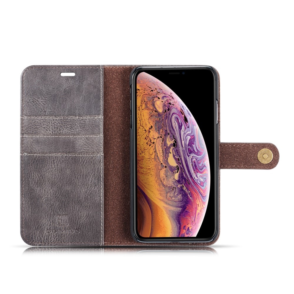 iPhone Xs Max Plånboksfodral med avtagbart skal, Brown