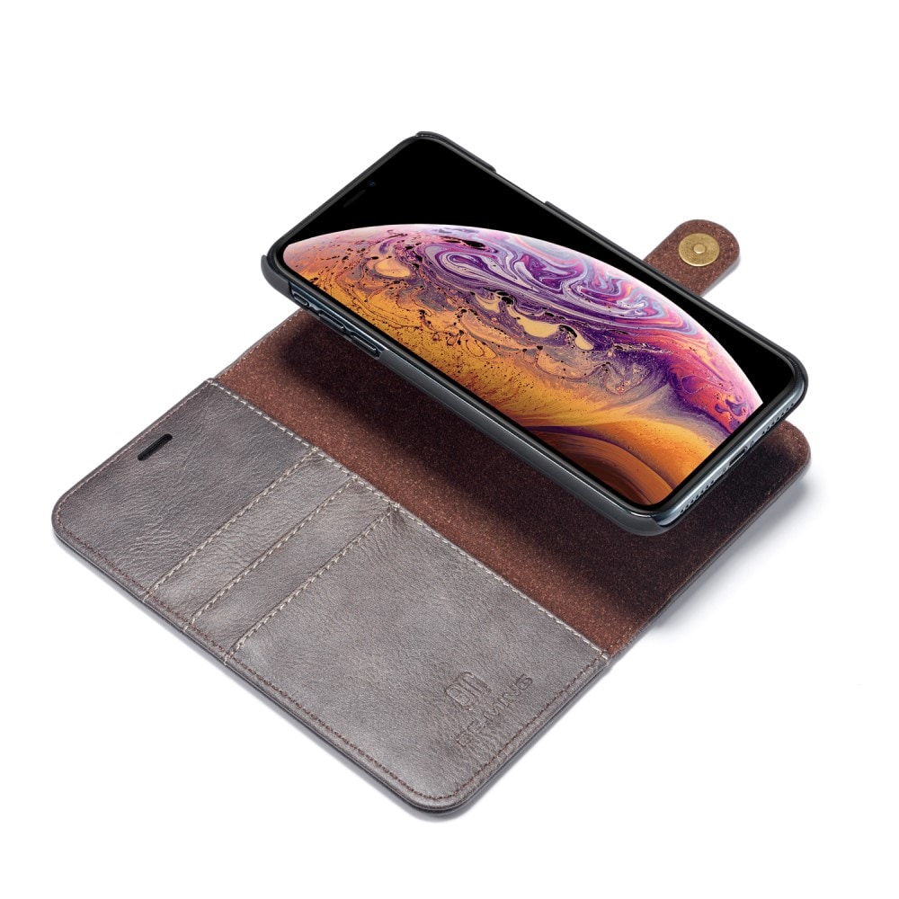 iPhone Xs Max Plånboksfodral med avtagbart skal, Brown