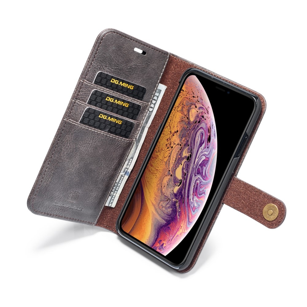 iPhone Xs Max Plånboksfodral med avtagbart skal, Brown
