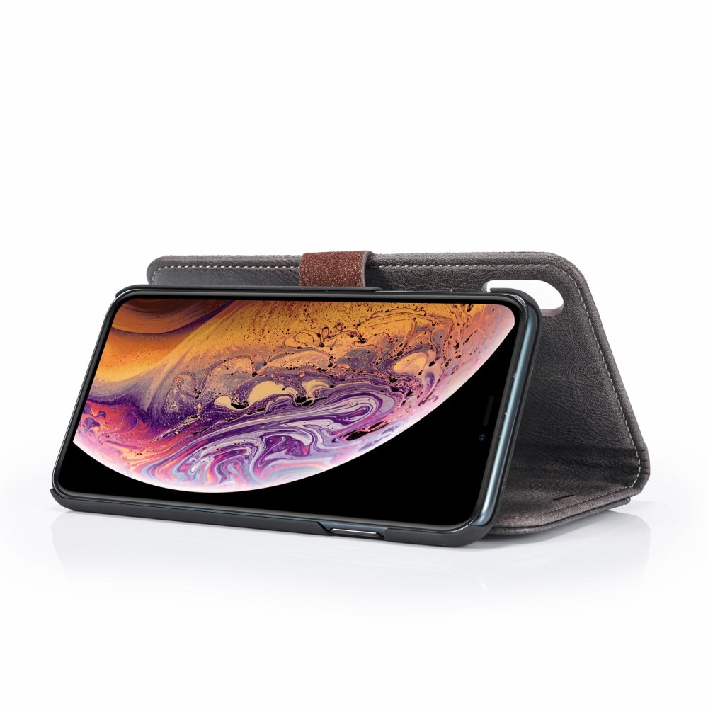 iPhone Xs Max Plånboksfodral med avtagbart skal, Brown