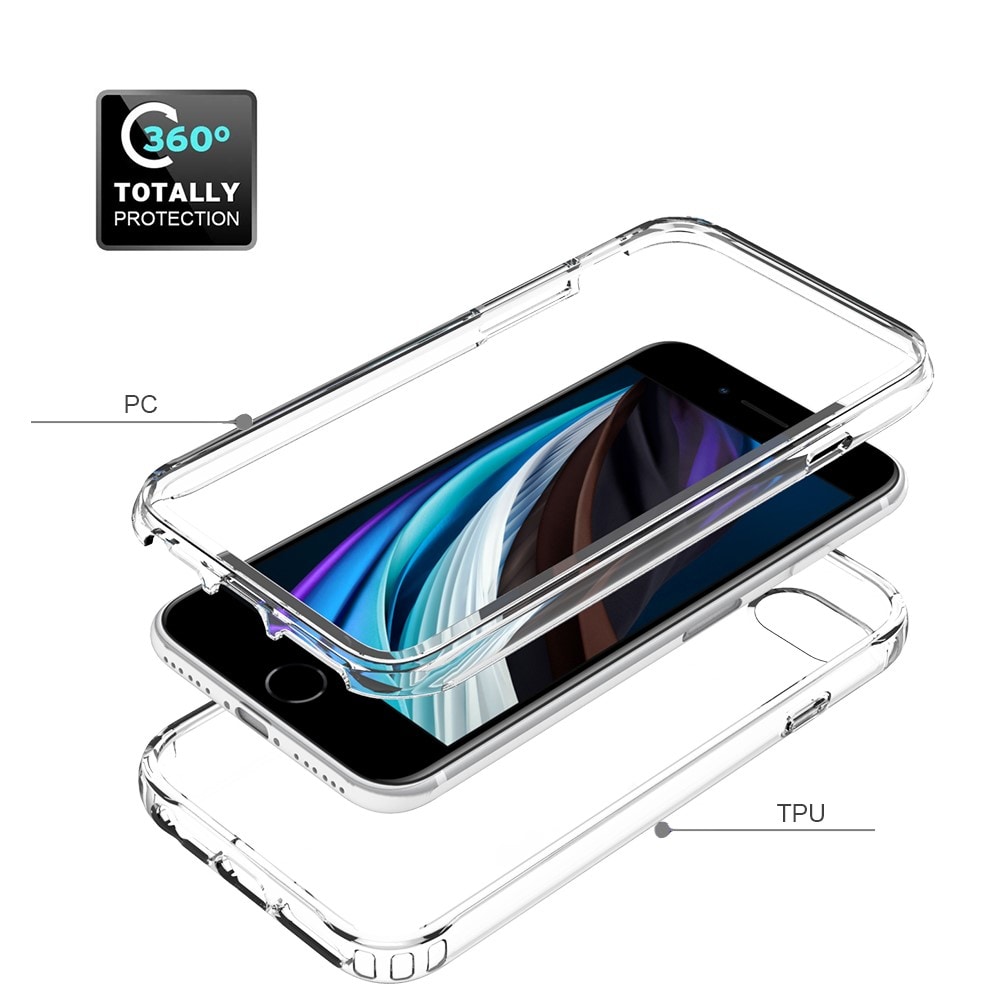 iPhone SE 2022 Stöttåligt mobilskal med skyddsram, Genomskinlig