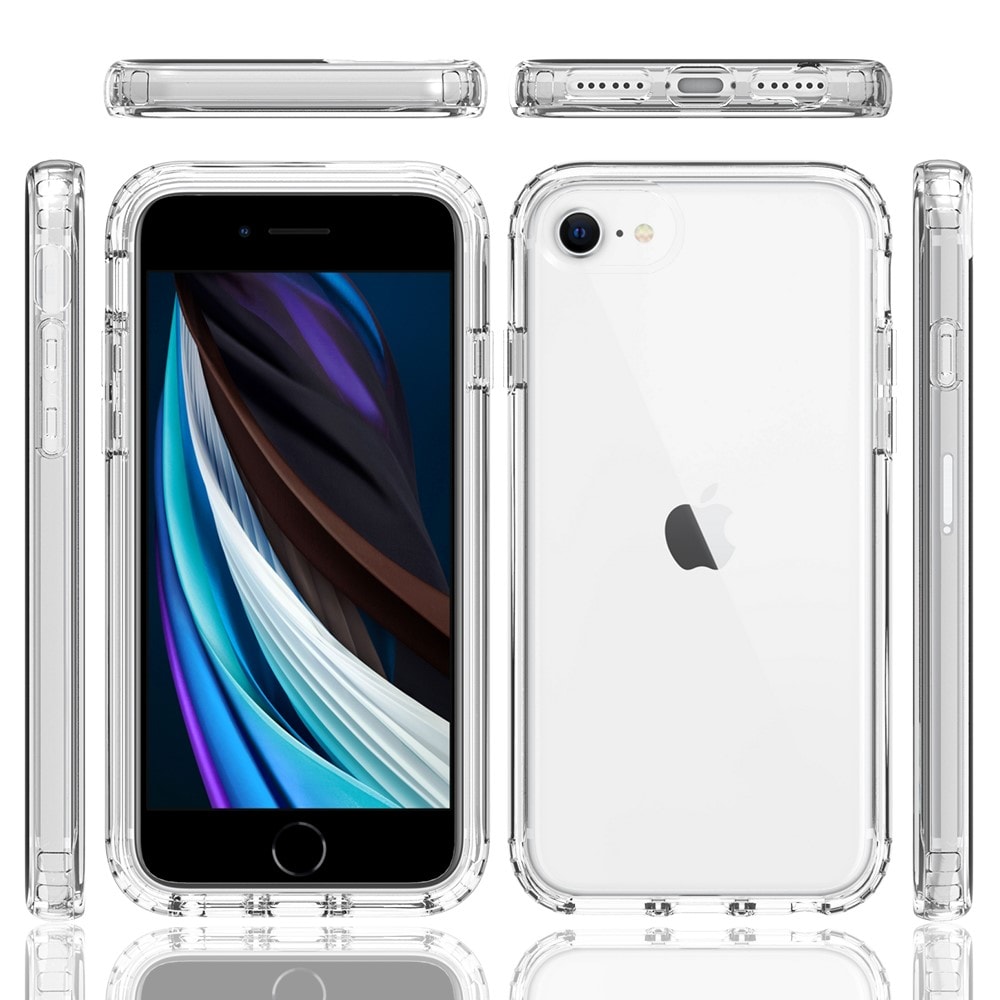 iPhone SE 2022 Stöttåligt mobilskal med skyddsram, Genomskinlig