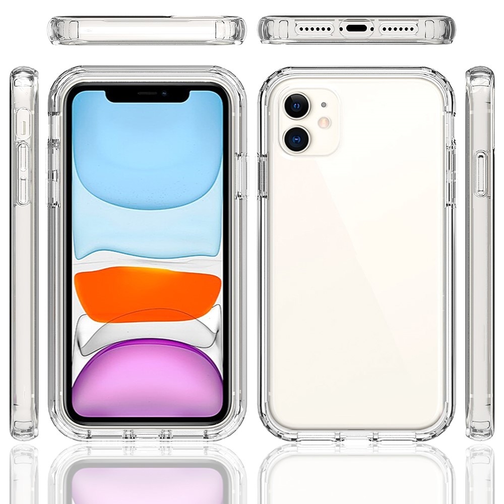 iPhone 11 Stöttåligt mobilskal med skyddsram, Genomskinlig