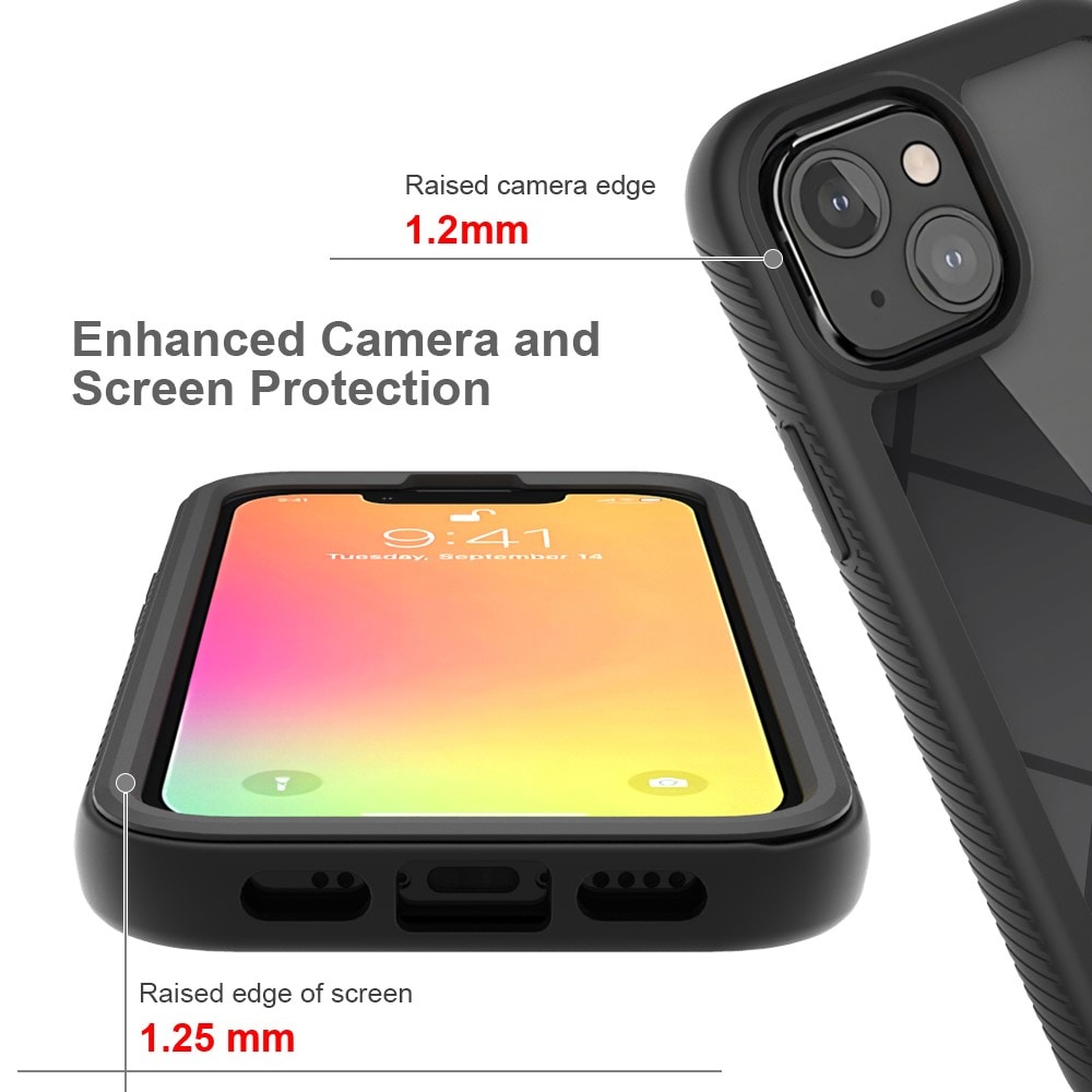 iPhone 13 Mini Stöttåligt mobilskal med skyddsram, Svart