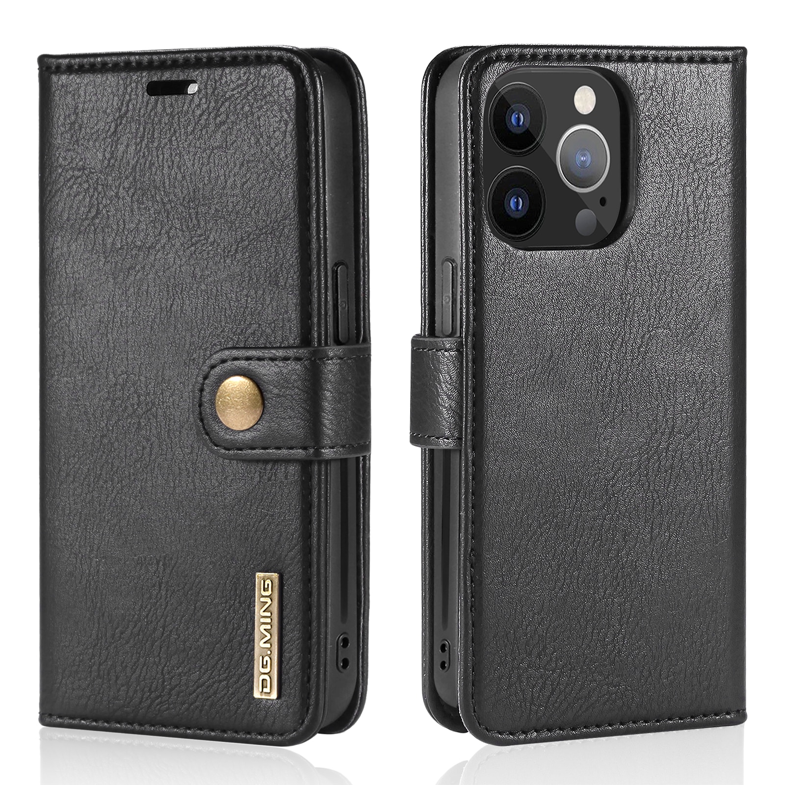 iPhone 13 Pro Max Plånboksfodral med avtagbart skal, svart